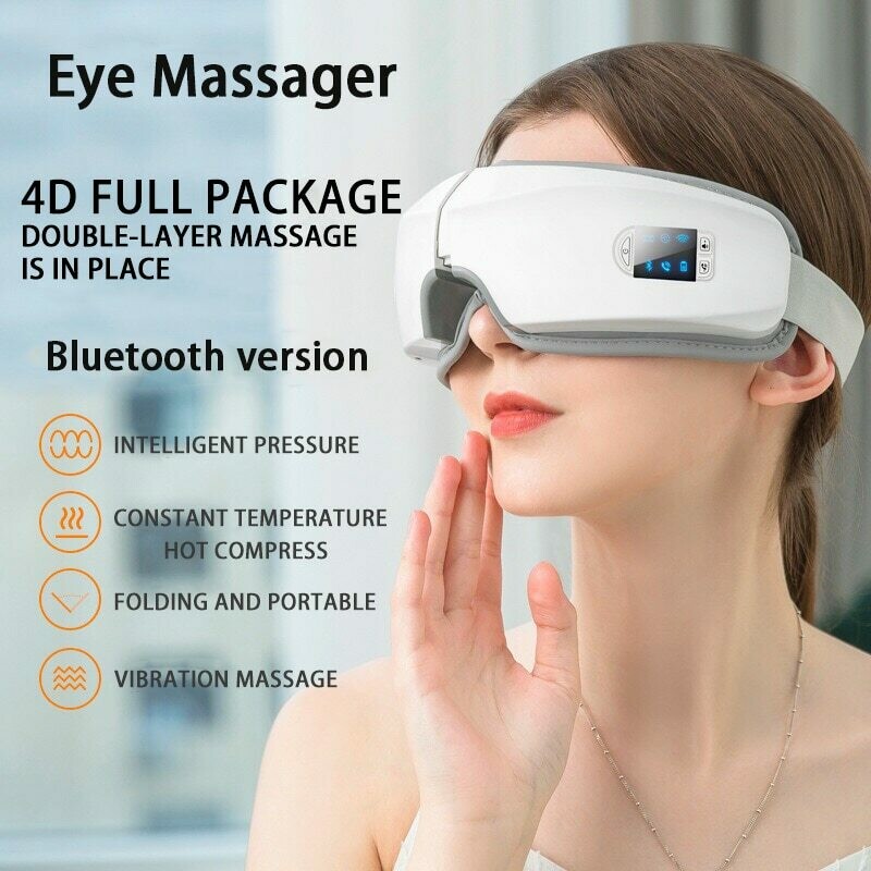 4D Smart Airbag Vibration Eye Massager Eye Care InstrumenT Heating Bluetooth Music Relieves Fatigue And Dark Circles
