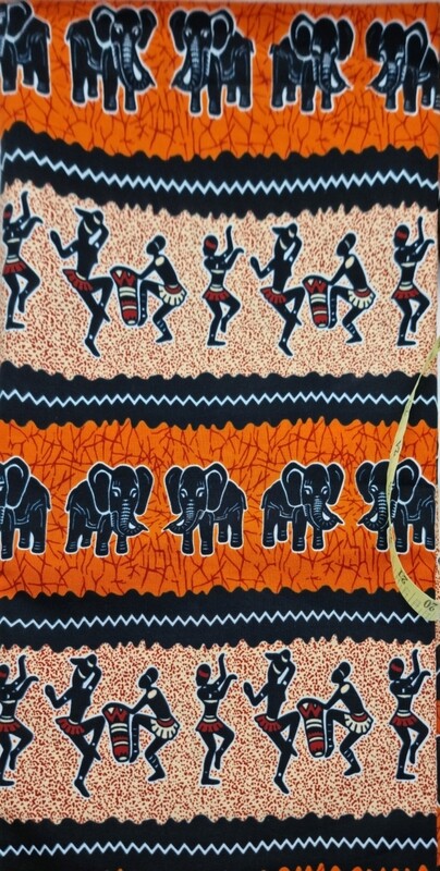 African fabric sold by a yard
