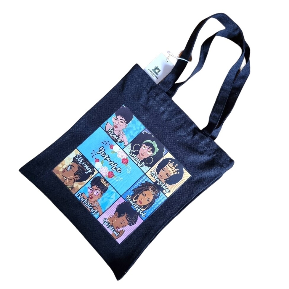 Personalise tote bag with zip pocket
