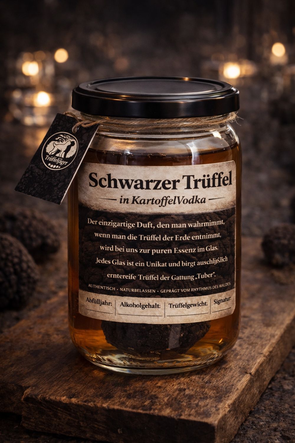 Schwarzer Trüffel in Kartoffelvodka Schwarzer Trüffel in Kartoffelvodka