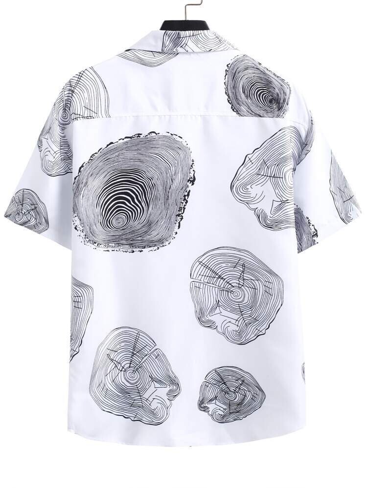 Men annual ring print shirt