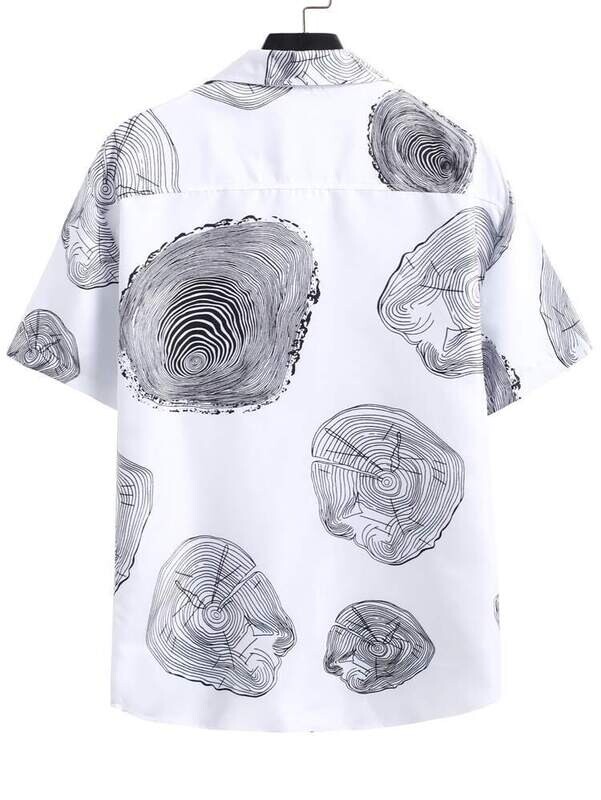 Men annual ring print shirt