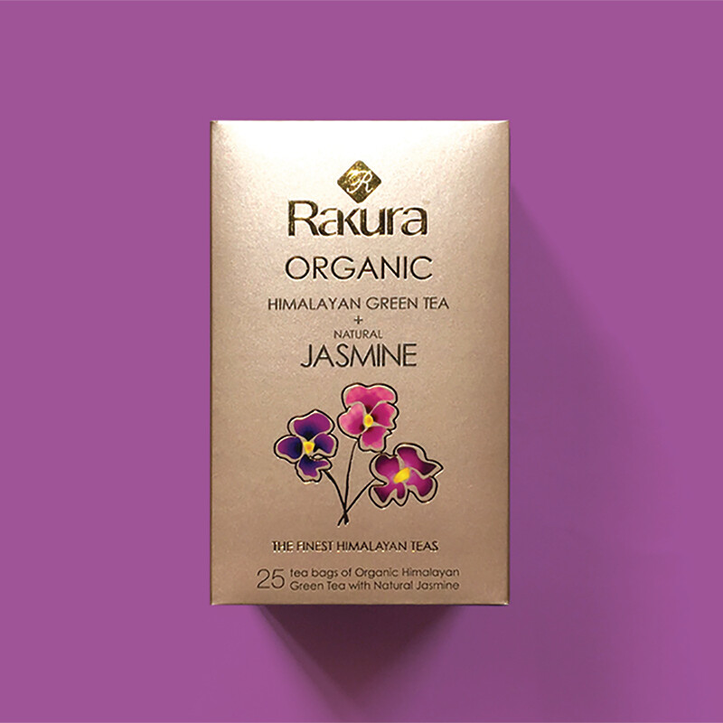 Rakura Himalayan Organic Green Tea + Natural Jasmine (25 Teabags Per Unit)