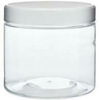 Clear PET Plastic Jars with White Lid