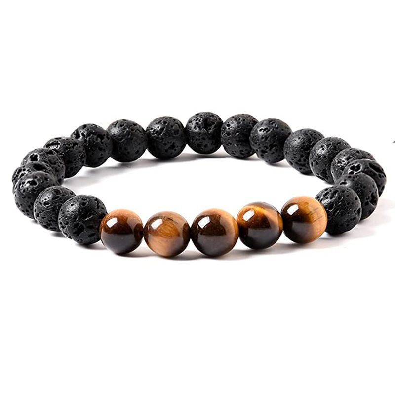 Tigers Eye Lava Bead Bracelet