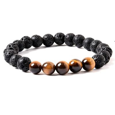 Tigers Eye Lava Bead Bracelet