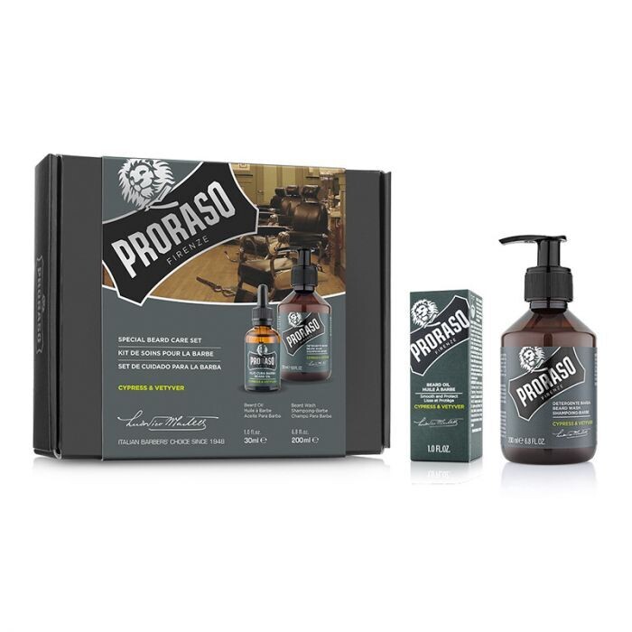 Proraso-Set Regalo Shampoo+Olio Barba Cypress & Vetiver