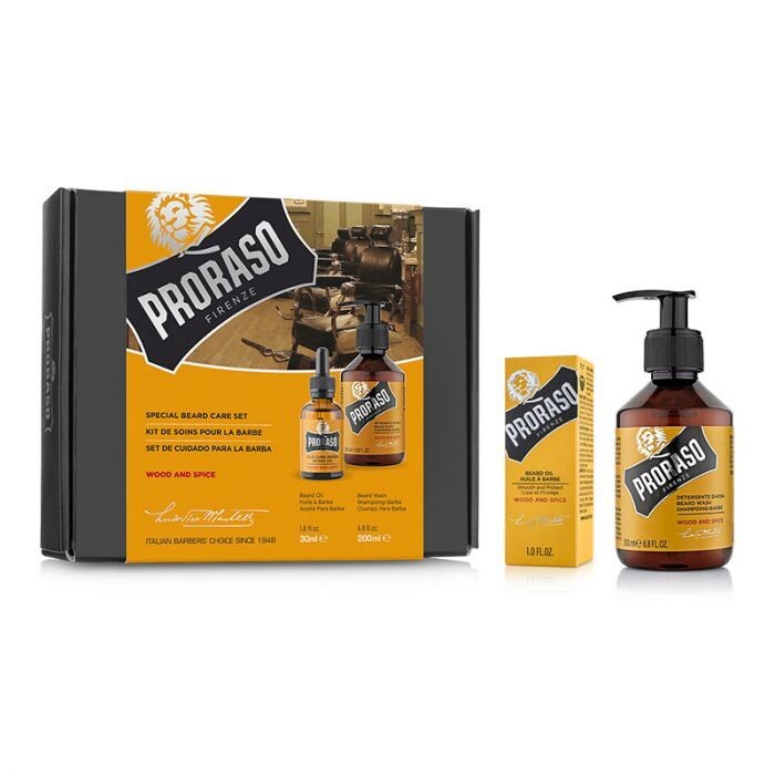 Proraso-Set Regalo Shampoo+Olio Barba Wood and Spice