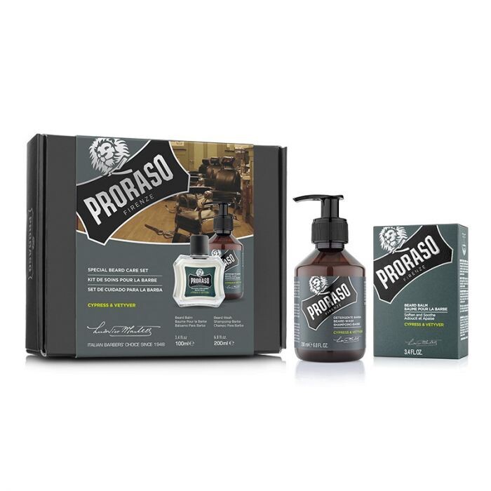 Proraso-Set Regalo Shampoo+Balsamo Barba Cypress & Vetiver