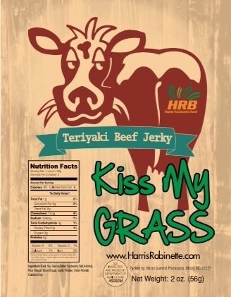 "Kiss My Grass" Beef Jerky 20-Pack Teriyaki Case