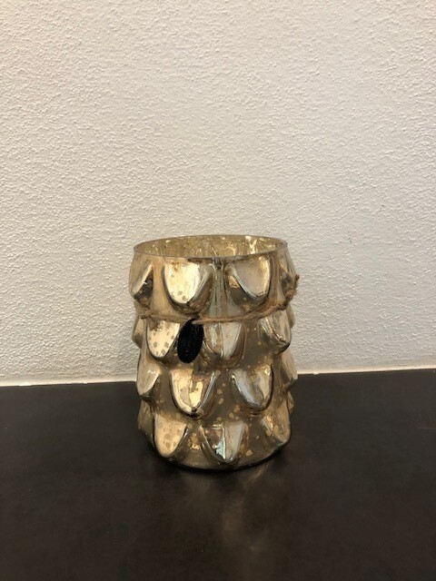 Windlicht Glas Fb. gold 16cm