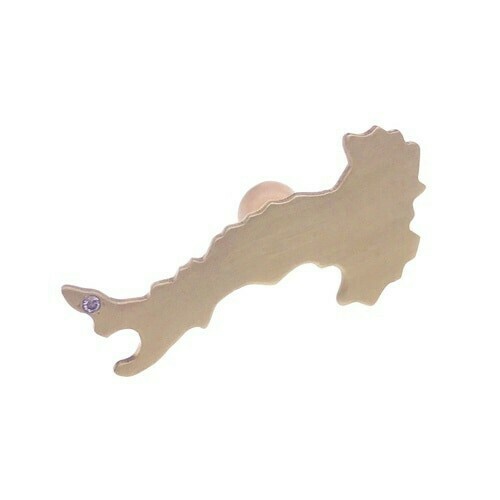 Diamond Italy Lapel Pin in 14k Yellow Gold