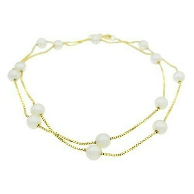 Modern Pearl & Chain Necklace