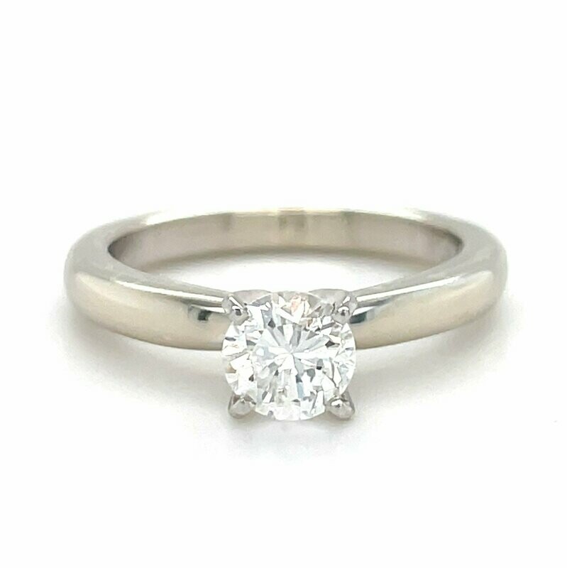 Diamond Solitaire Ring in 14k White Gold — 0.64ct