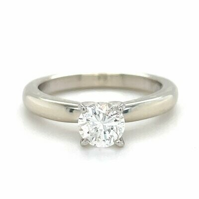 Diamond Solitaire Ring in 14k White Gold — 0.64ct