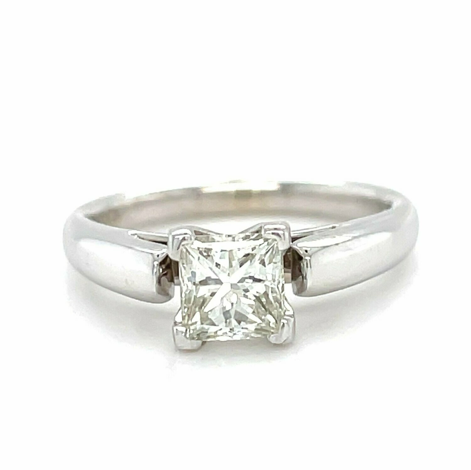 Princess Cut Diamond Ring in 14k White Gold — 0.69ct