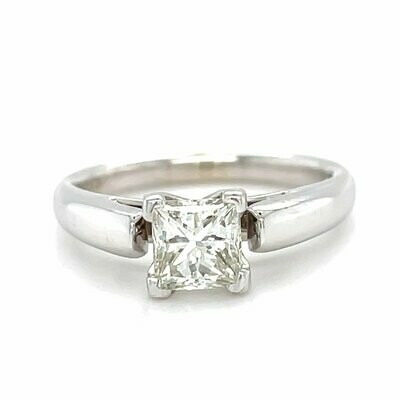 Princess Cut Diamond Ring in 14k White Gold — 0.69ct