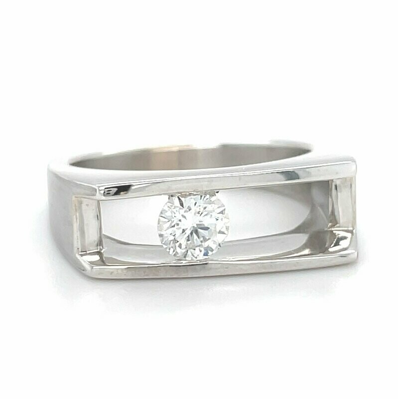 Diamond Split Bar Ring in 14k White Gold— 1/2ct