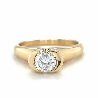 White Sapphire Ring in 14k Yellow Gold — 0.40ct