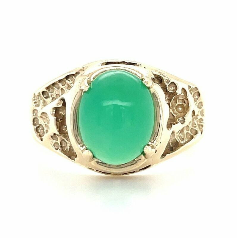 Jade Nugget Estate Ring in 10k Yellow Gold