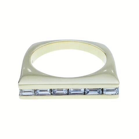 Diamond Baguette Modern Band in 14k White Gold — 0.60ctw