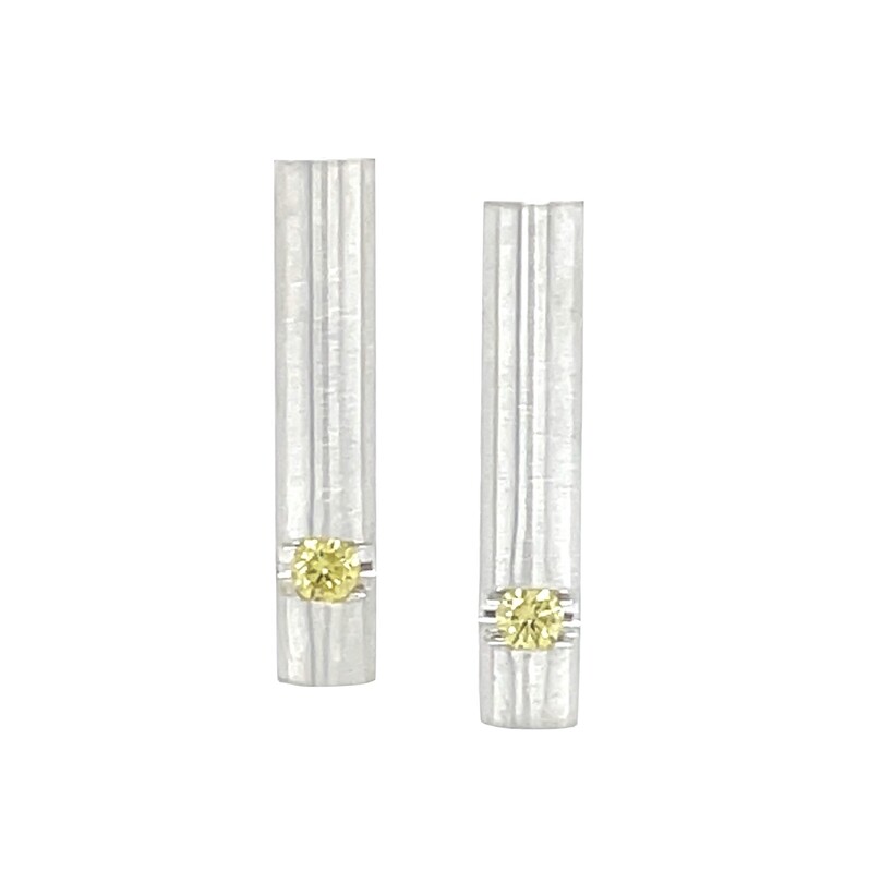Yellow Diamond Sleek Earrings