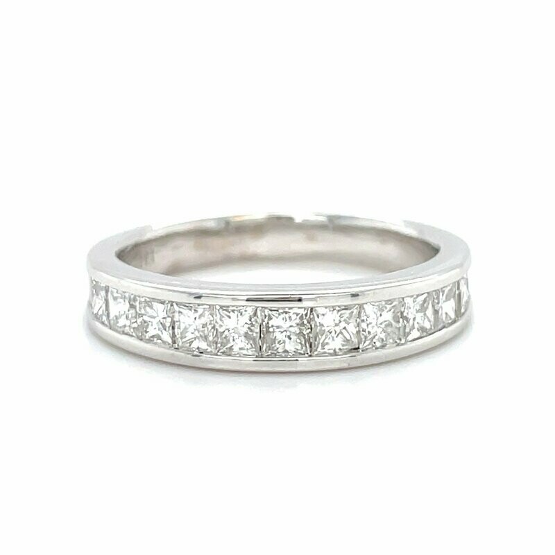 Diamond Princess-Cut Band in 14k White Gold — 1.00ctw