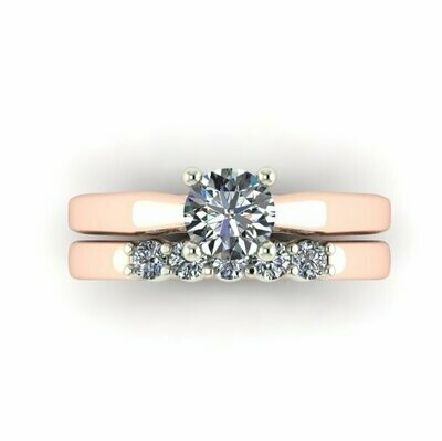 Diamond Wedding Set in 14k Rose & White Gold — CAD 1.00ctw