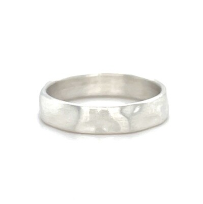 Handmade Organic Silver Ring — 4MM