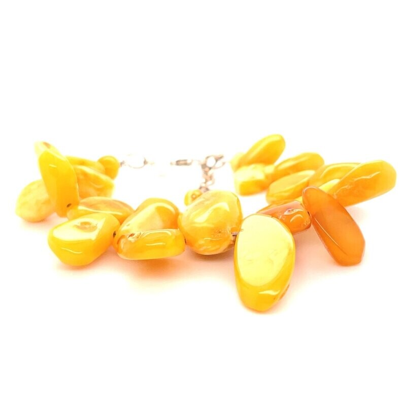 Amber Beaded Bracelet on Silver