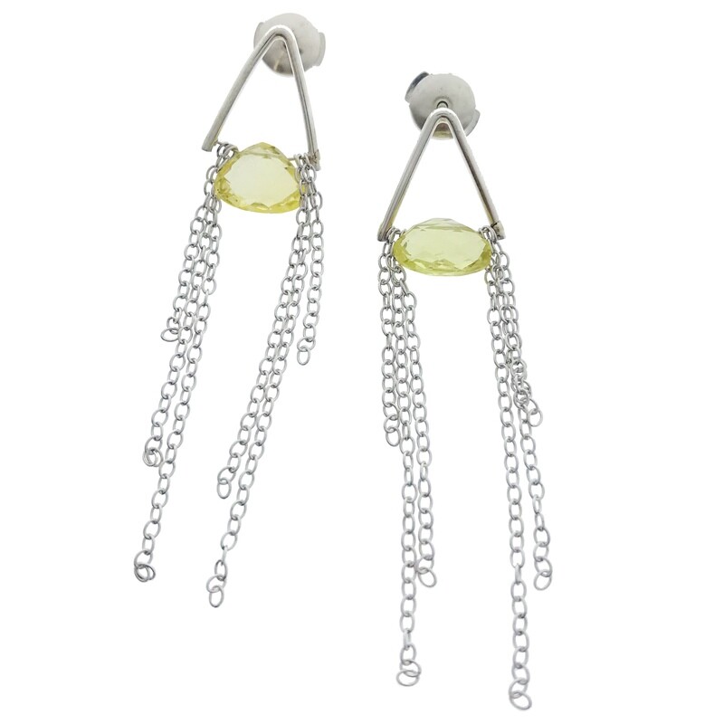 Yellow Heliodor Earrings on Silver