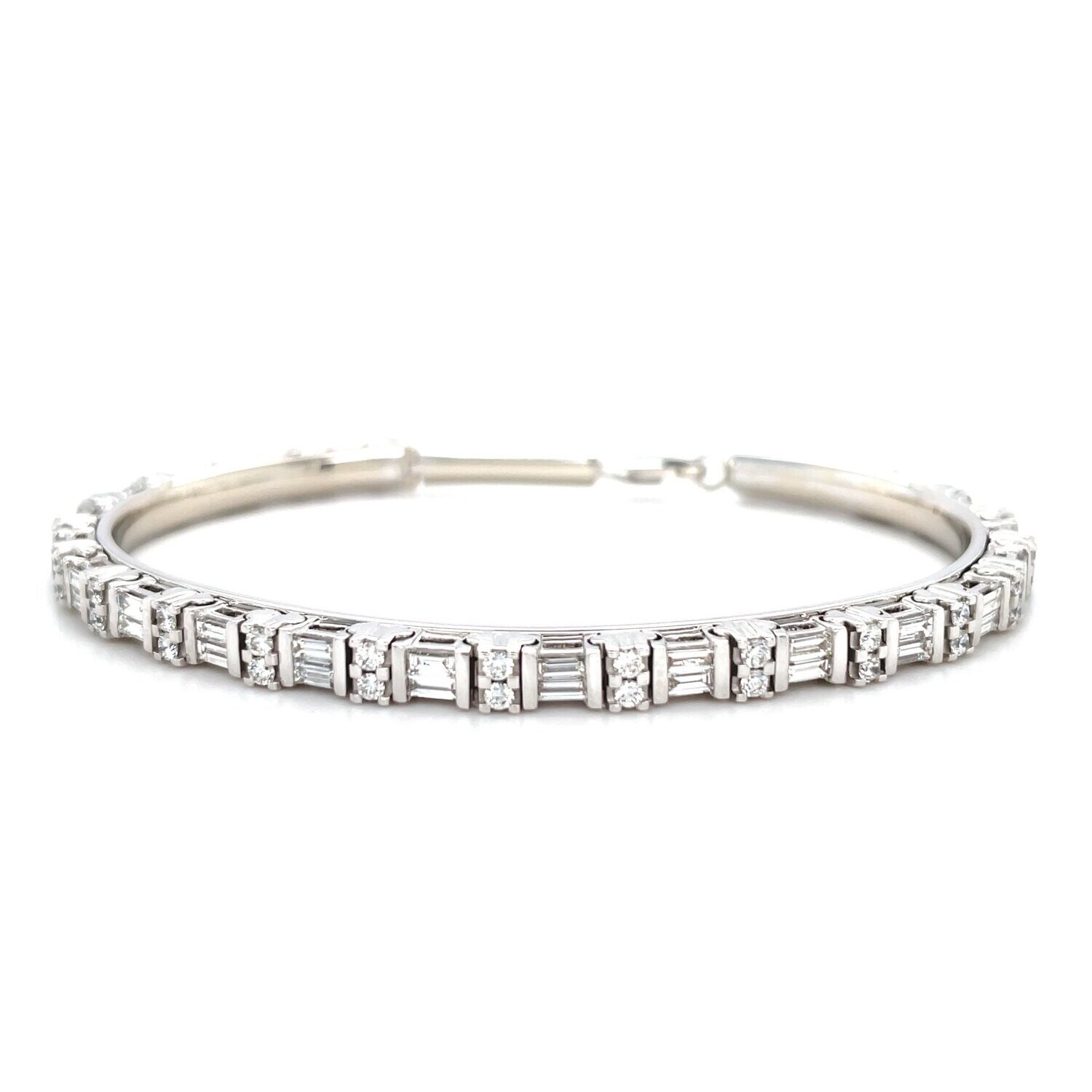 Diamond Bracelet Cuff in 18k White Gold — 4.00ctw