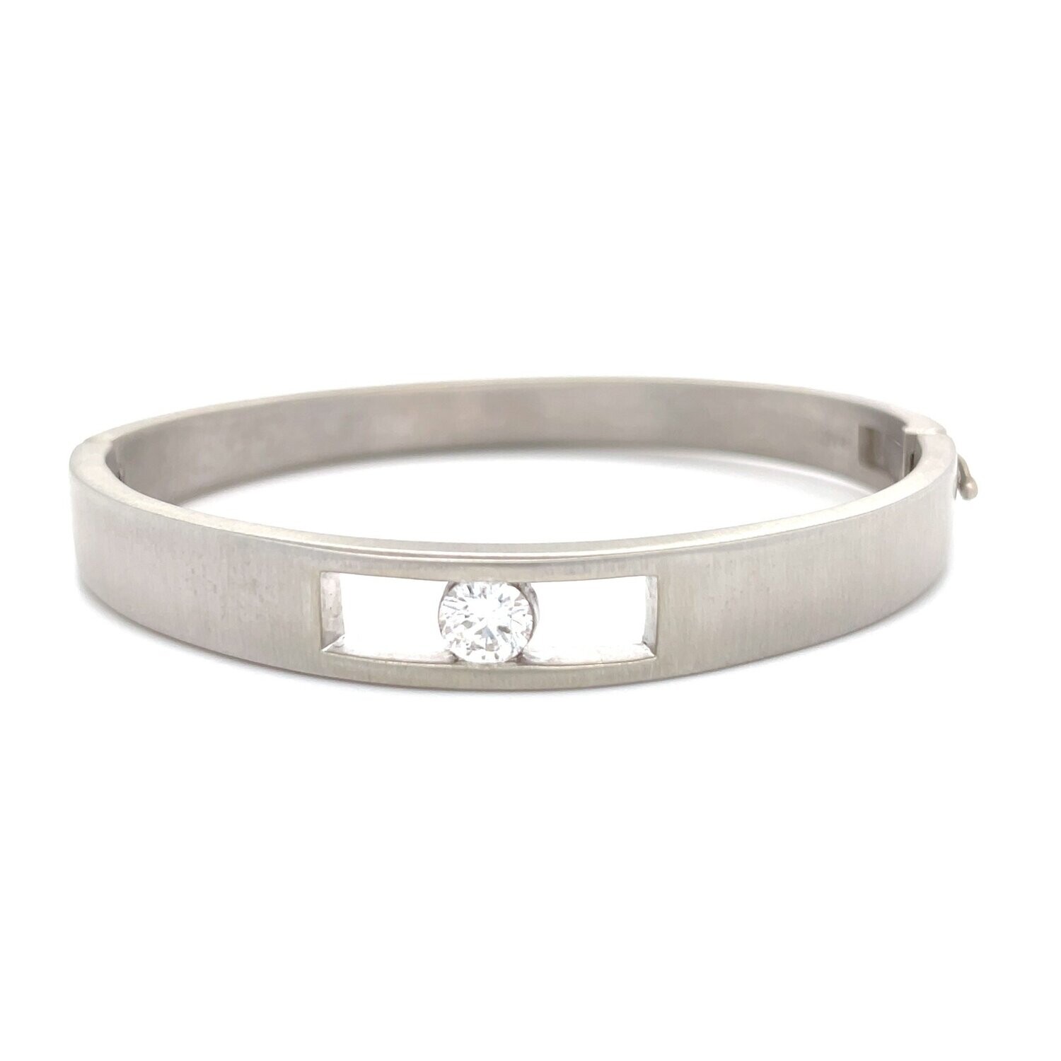 Round Diamond Split Bar Bracelet in 14k White Gold — 0.52ct