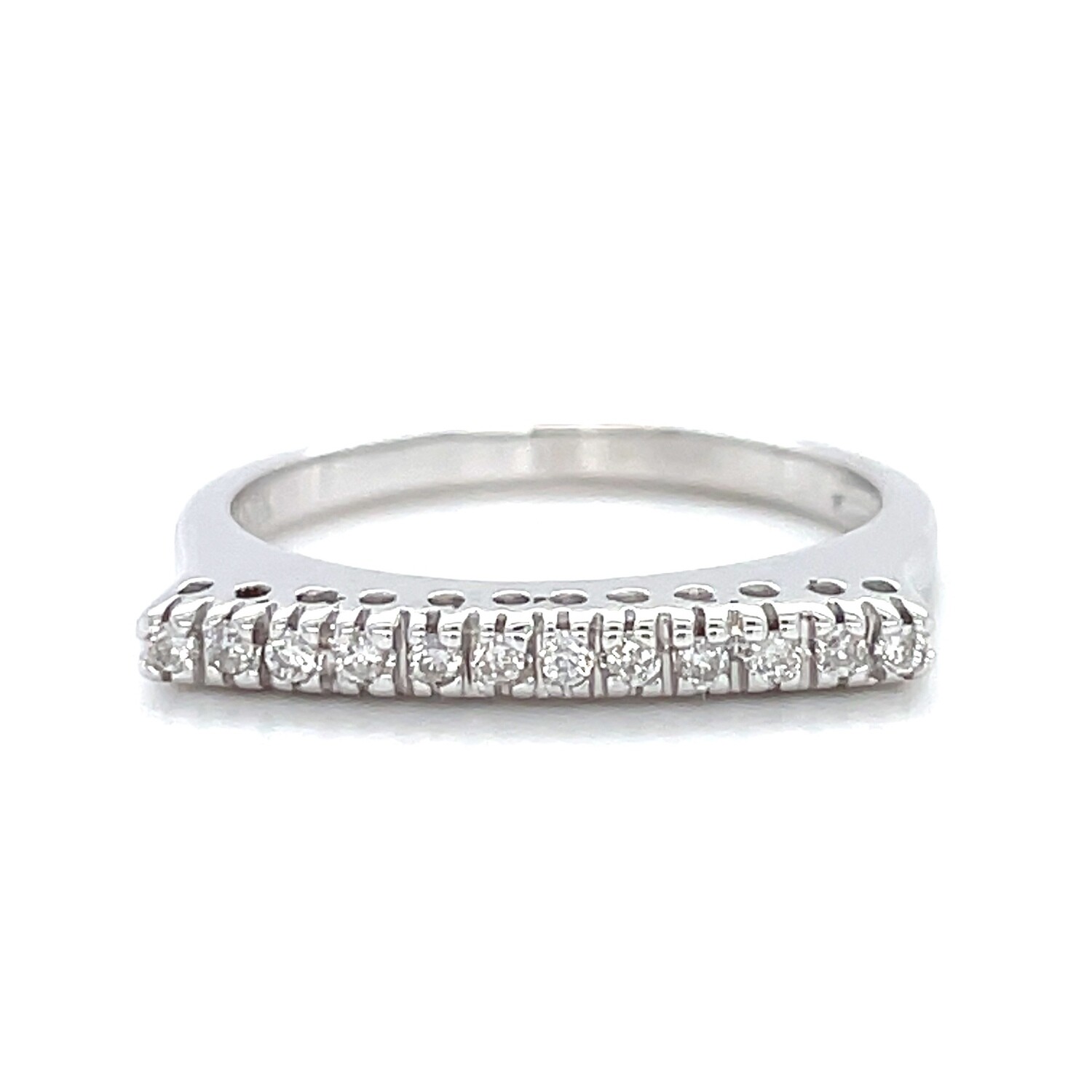 Diamond Bar Ring in 14k White Gold — 0.11ctw