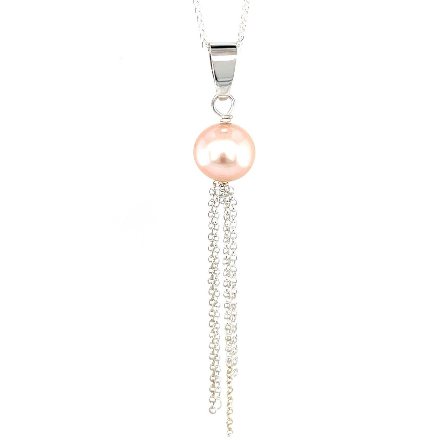 Pink Pearl Pendant in Silver