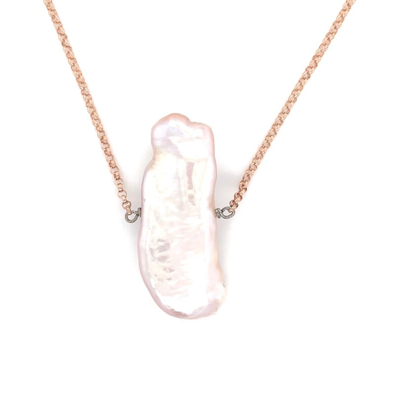Baroque Pink Pearl on 14k Rose Gold