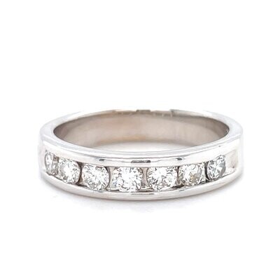 Diamond Channel-Set Band in 14k White Gold — 0.70ctw