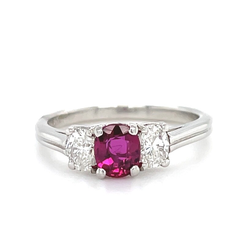 Ruby and Diamond Ring on Platinum