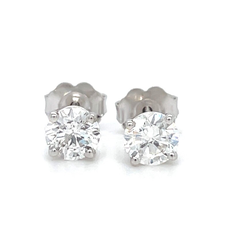 Diamond Studs in 14k White Gold — 1.01ctw