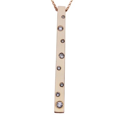 Diamond Sleek Necklace in 14k Rose Gold