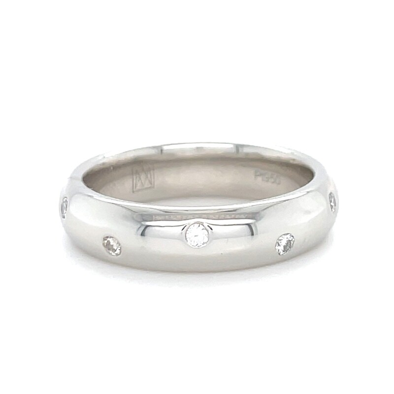 Diamond Flush-Mount Band in Platinum