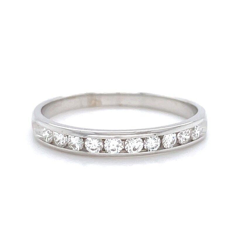 Round Channel Set Diamond Band in 14k White Gold —0.50ctw