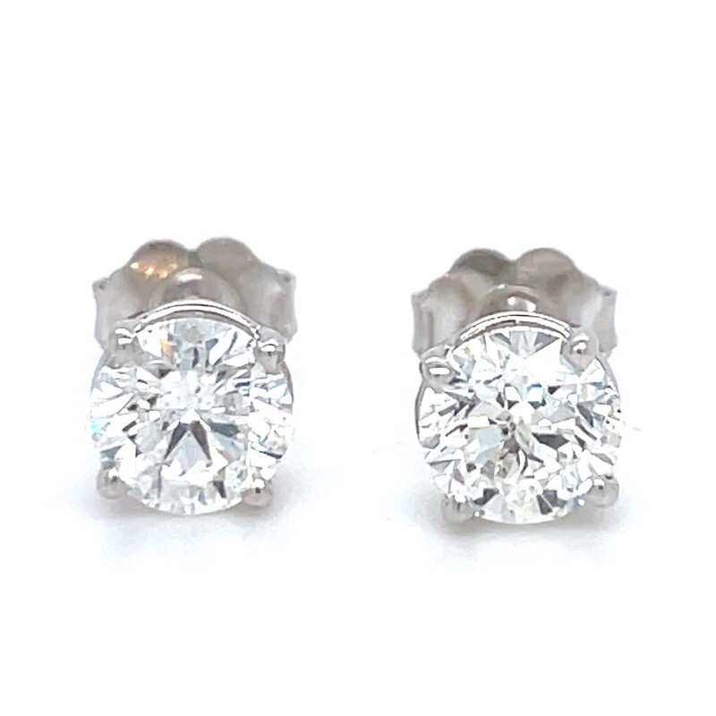 Diamond Studs in 14k White Gold — 1.49ctw