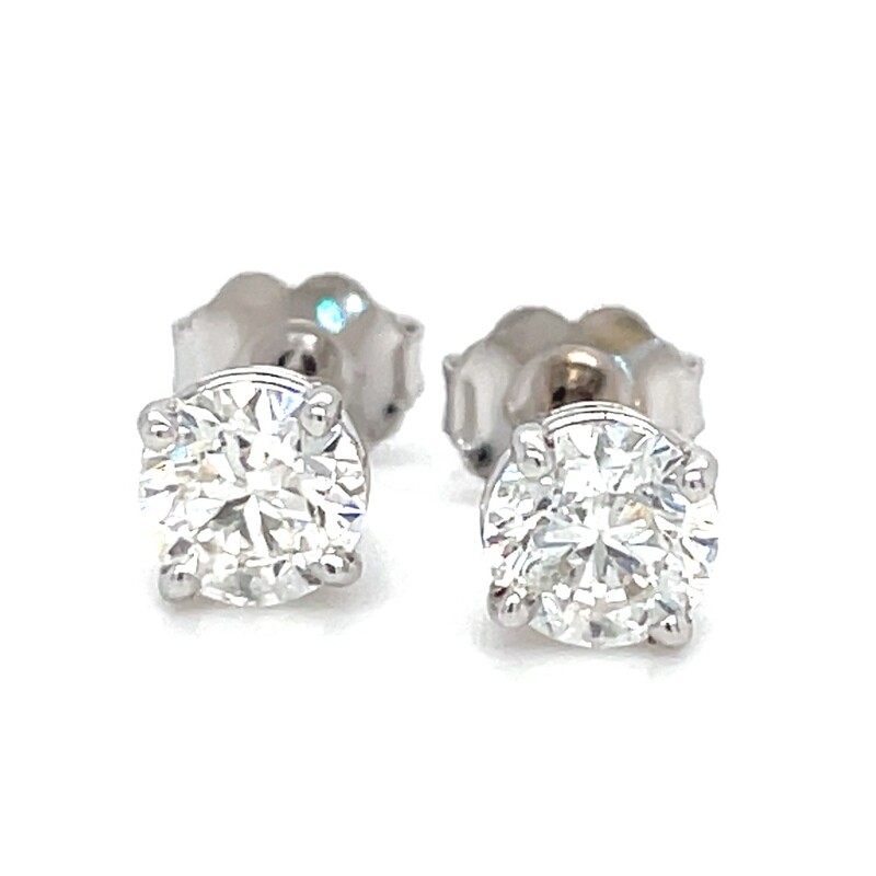 Diamond Studs in 14k White Gold — 1.20ctw