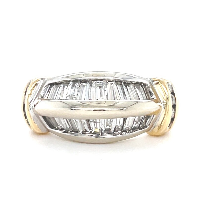 Diamond Baguette Ring in Yellow & White Gold — 1.40ctw