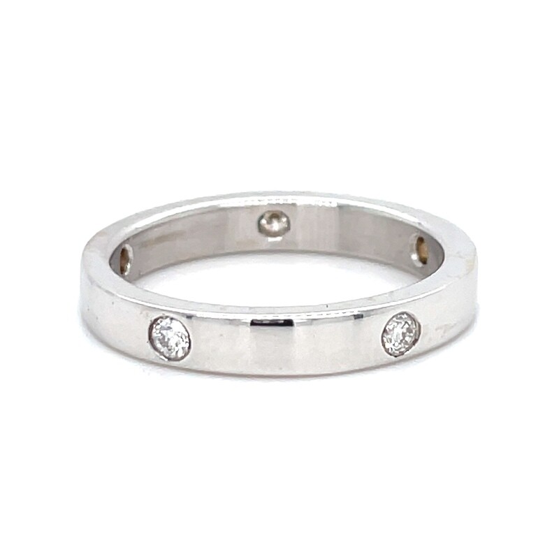 Flush Mount Diamond Band in 18k White Gold — 0.15ctw