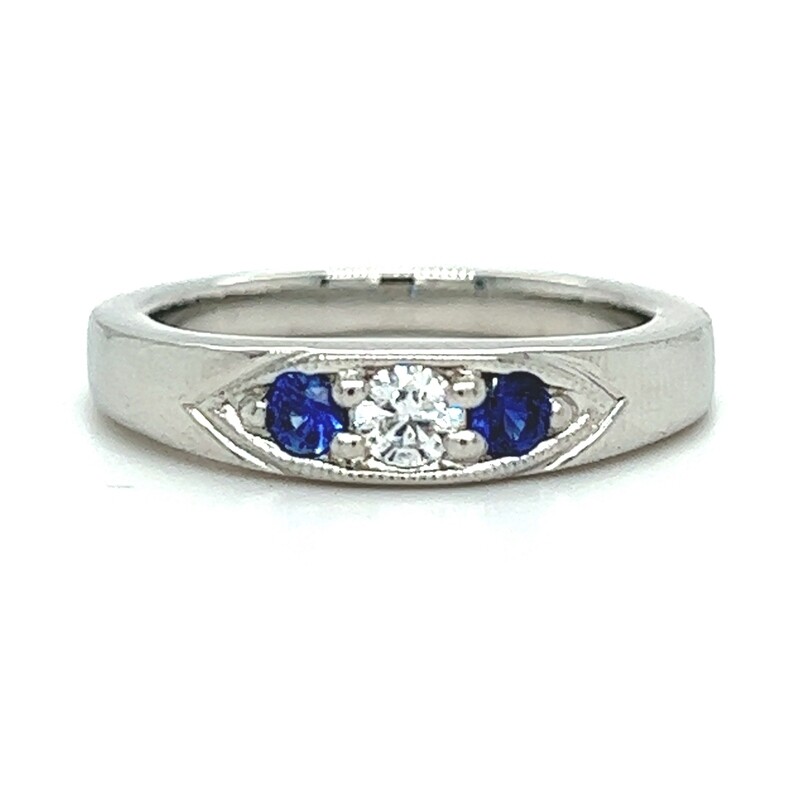 Diamond & Sapphire Band in Platinum