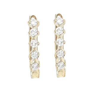 Diamond Curved Earrings in 14k Yellow Gold — 0.40ctw