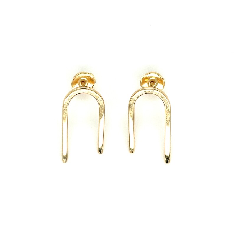 Curved Split Bar Earrings in 14k Yellow Gold