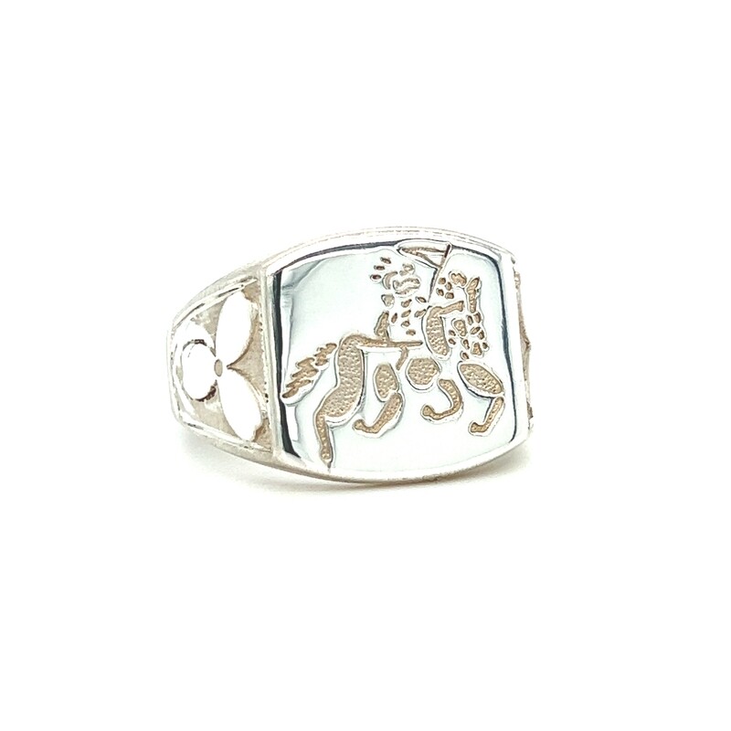 Horseman Ring in 14k White Gold